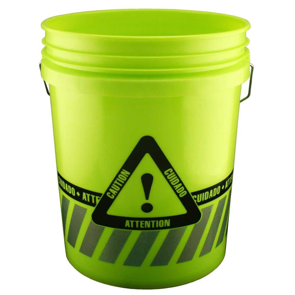 Leaktite 5 gal. Reflective Caution Bucket 05GXCA01020 - The Home Depot