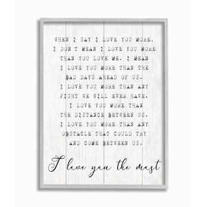 I love You Most Phrase Couple Relationship By Daphne Polselli Framed Print Country Texturized Art 16 in. x 20 in.