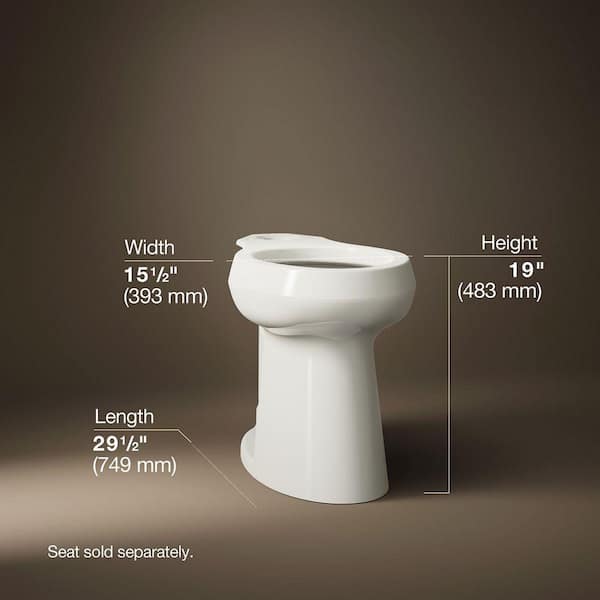 KOHLER Highline Extra Tall 12 in. Rough In Elongated Toilet Bowl Only in Biscuit, Seat Not Included