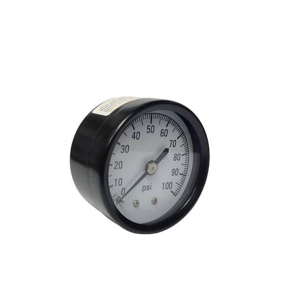 Water Source 100 PSI Pressure Gauge with 1/8 in. Back Connection