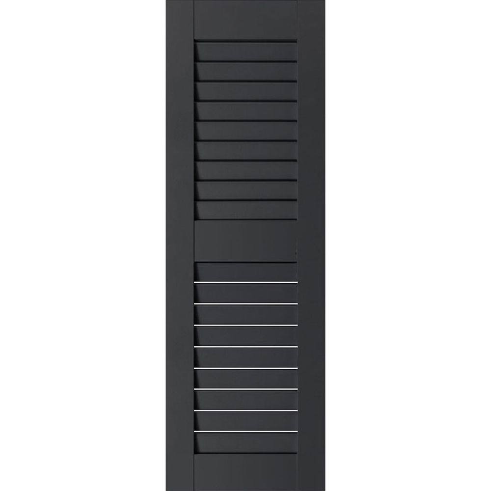 18 in. x 35 in. Exterior Real Wood Sapele Mahogany Louvered Shutters Pair Black price history on PriceWatchPro
