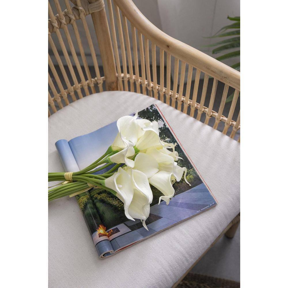 13" White Faux Calla Lily Outdoor Tabletop Set