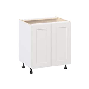 Roseland 30 in. W x 24 in. D x 34.5 in. H Assembled Shaker Full Height Doors Base Kitchen Cabinet in Warm White