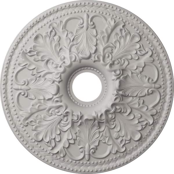 Ekena Millwork 2-1/8 in. x 23-7/8 in. x 23-7/8 in. Polyurethane Ashley Ceiling Medallion, Ultra Pure White