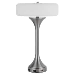 Espoo 22.13 in. H Brushed Steel Metal Table Lamp