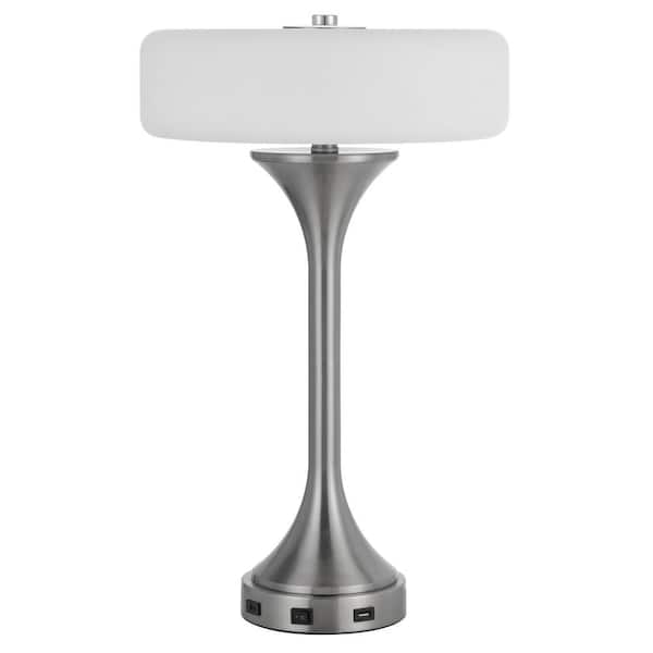 CAL Lighting Espoo 22.13 in. H Brushed Steel Metal Table Lamp
