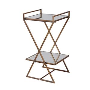Roxie Rose Antique Gold 2-Tier Pedestal Stand