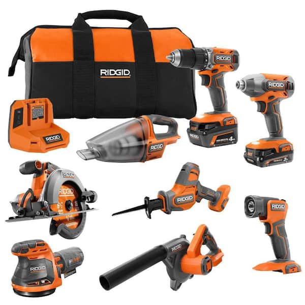 18V Cordless 8-Tool Combo Kit with 2Ah MAX Output Battery, 4Ah MAX Output Battery, Charger, and Tool Bag