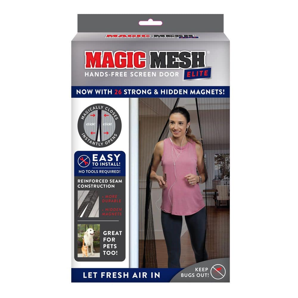 Magic Mesh Elite Black Magnetic Screen Door for Outdoor Use
