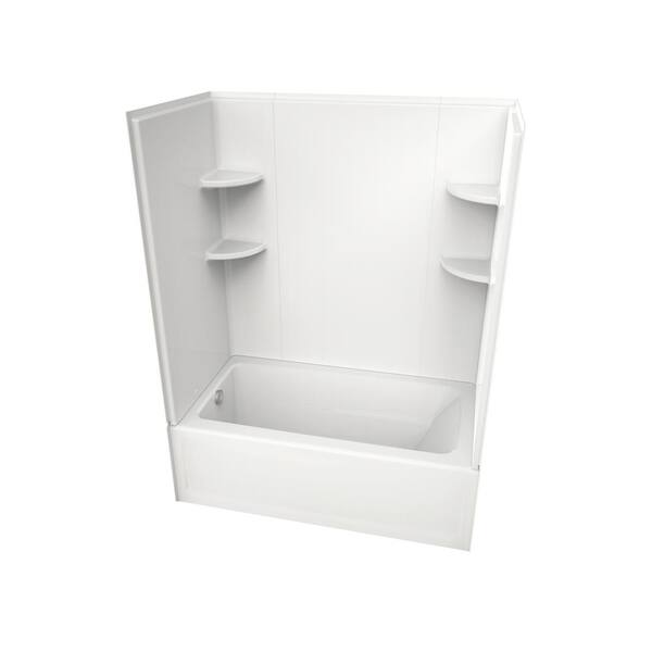 JACUZZI PRIMO 32 in. W x 60 in. H 3-Piece Acrylic Tub Surround in White ...