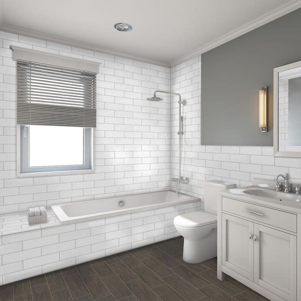 Royal Linen White 3.75 in. x 12 in. Porcelain Floor and Wall Tile (6.25 sq. ft./Case)