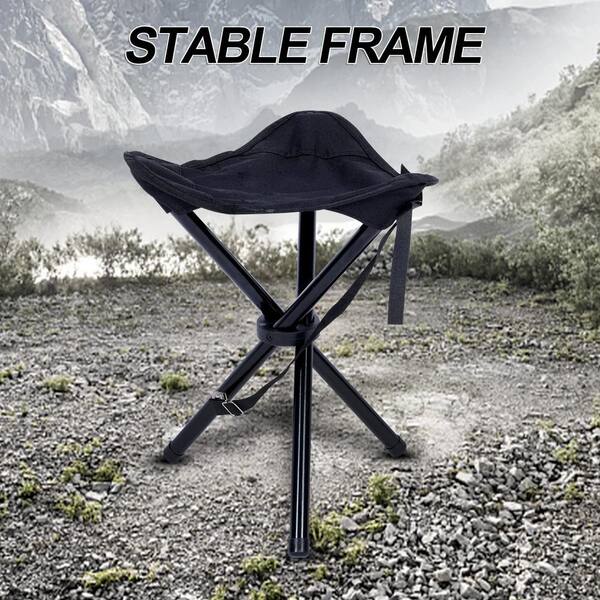 Foldable Tripod Stool Portable Use Height 12in 3 Legs Chair For Hiking Camping Fishing Beach Tripod Seat Chair