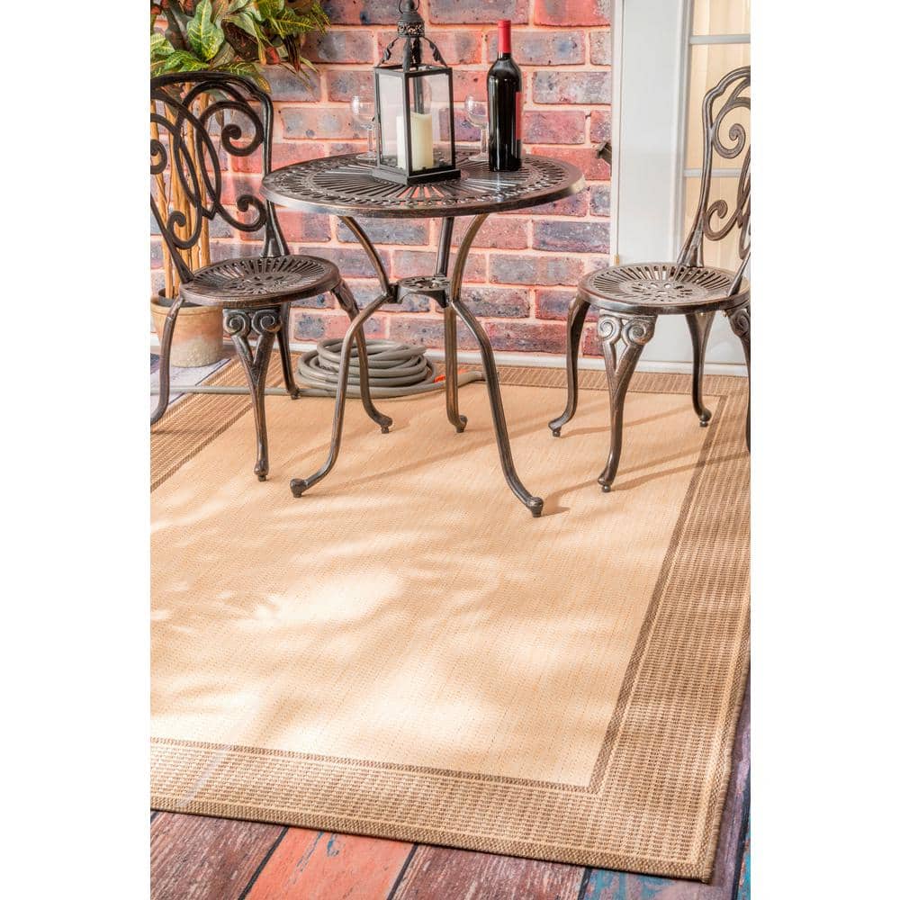 Handmade Oval Beige 5' x 7' Easy-Care Synthetic Area Rug