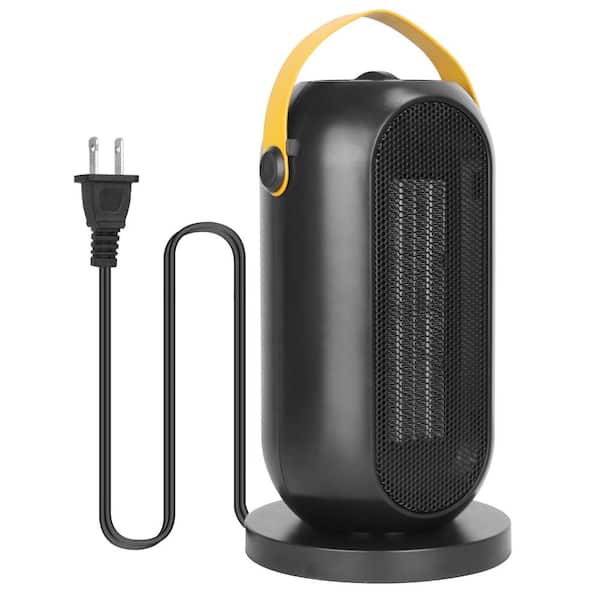 12.2in.H 1200W Black Electric Tower Ceramic Fan Space Forced Air Heaterwith Overheating Tip Over Protection