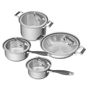 8-Piece Cookware Set with 1.5-qt. Sauce Pan, 3-qt. Sauce Pan, 8-qt. Stock Pot and 12-in. Dual Handle Casserole