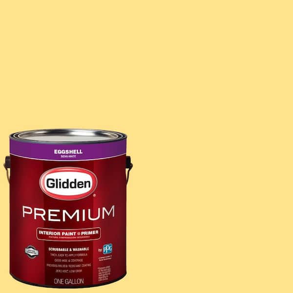 Glidden Premium 1-gal. #HDGY41U Fresh Pineapple Semi-Gloss Latex Exterior Paint