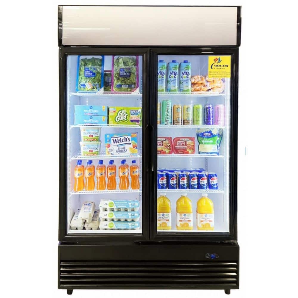 LG 48 in. W 35.3 cu. ft. NSF Swing Glass Door Reach-In Merchandiser Display Refrigerator in White