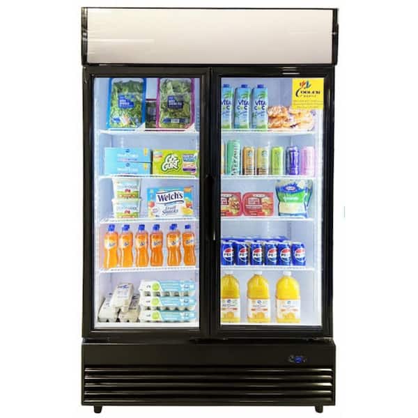 LG 48 in. W 35.3 cu. ft. NSF Swing Glass Door Reach-In Merchandiser Display Refrigerator in White