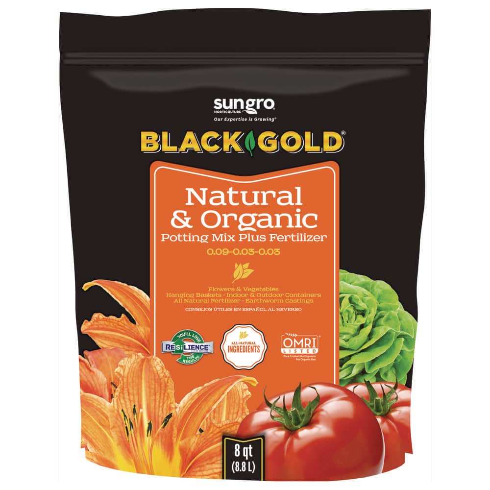 BLACK GOLD 8QT Natural and Organic Potting Mix 1402040.Q08P - The Home ...