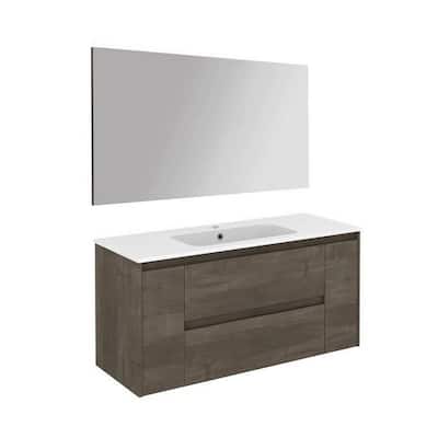 Ambra 47.5 in. W x 18.1 in. D x 22.3 in. H Complete Bathroom Vanity Unit in Samara Ash with Mirror