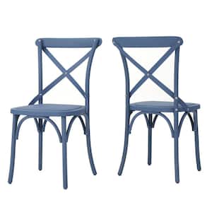 Shiloh Norway Blue Faux Wicker Outdoor Patio Dining Chair (Set of 2)