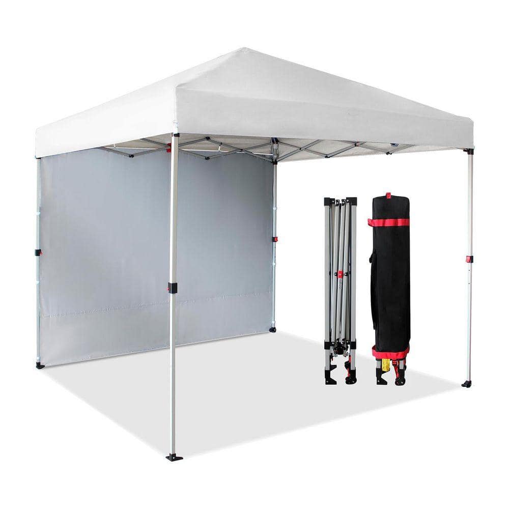 8 ft. x 8 ft. White Pop-Up Canopy L0BY1348SZ - The Home Depot