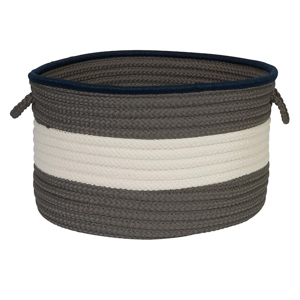 Colonial Mills Color Pop Round Polypropylene Basket Navy/Gray 18 in. x 18 in. x 12 in.