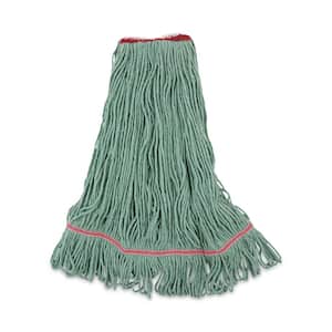 Premium Standard String Mop Mop Head, Cotton/Rayon Fiber, Large, Green, (12-Carton)