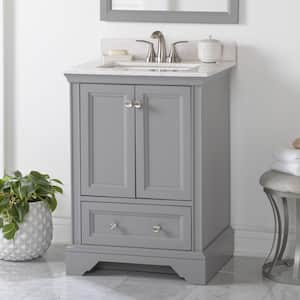 Stratfield 25 in. W x 22 in. D x 39 in. H Single Sink  Bath Vanity in Sterling Gray with Pulsar Cultured Marble Top