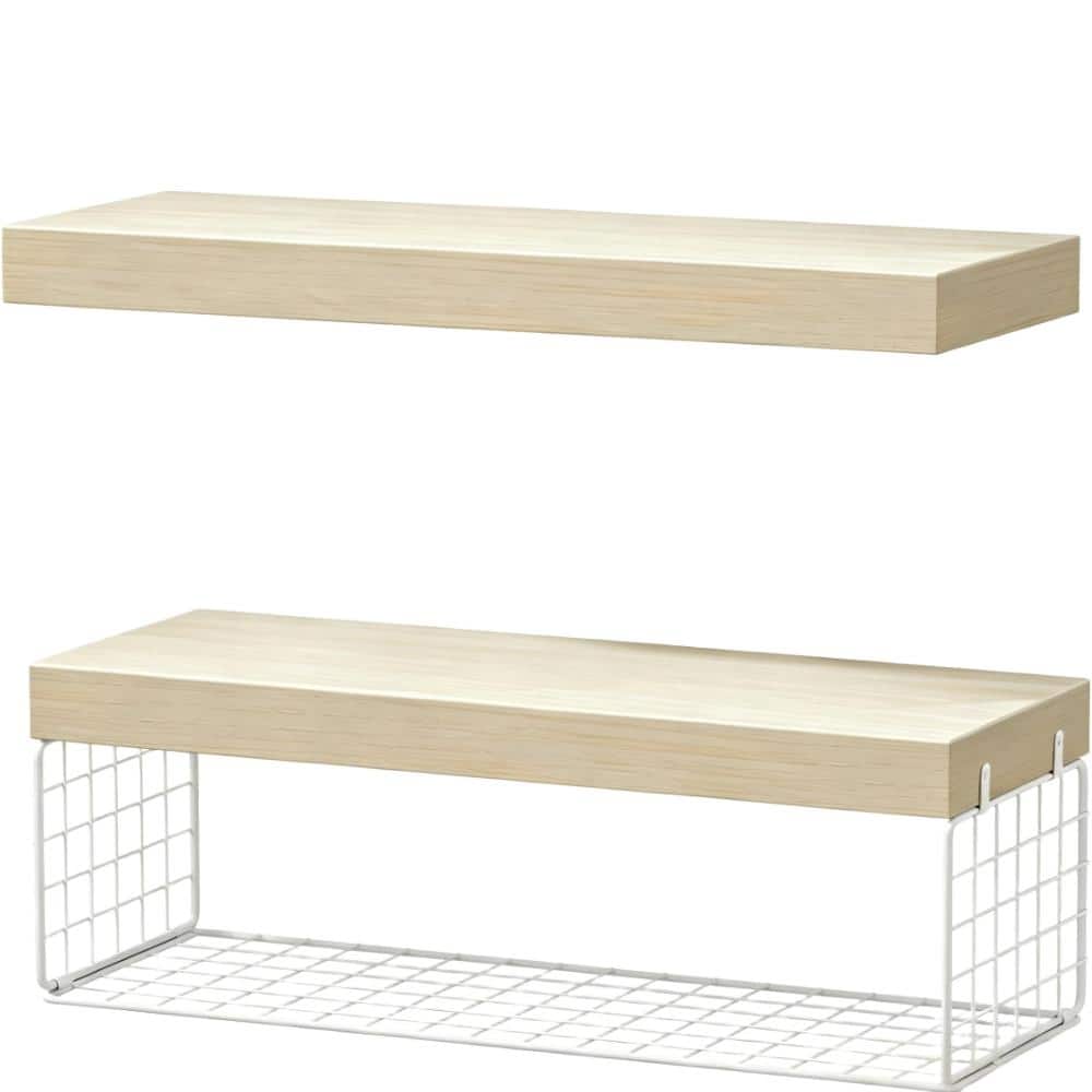 15.7-in. W x 6-in. D x 1.5-in. H Yellow Ready-to-Assemble Floating Shelf
