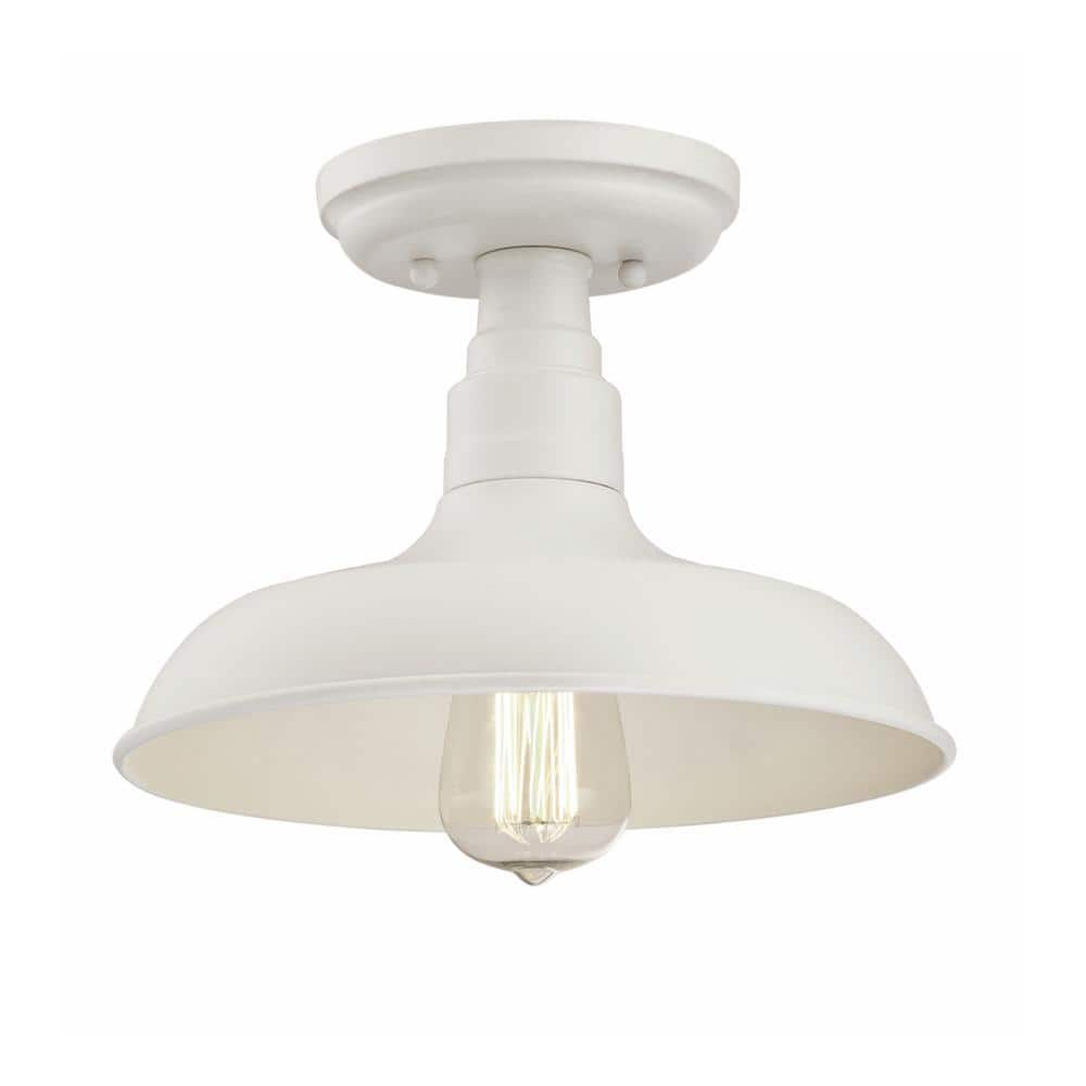 Design House Kimball 11 in. 1-Light Antique White Semi-Flush Mount Ceiling  Light 579631 - The Home Depot