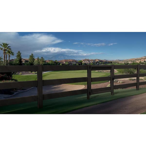 Natures Composites Composite Modern 3-Board Ranch Rail (4 ft. H x 5.75 ft. W) Raven (Black)