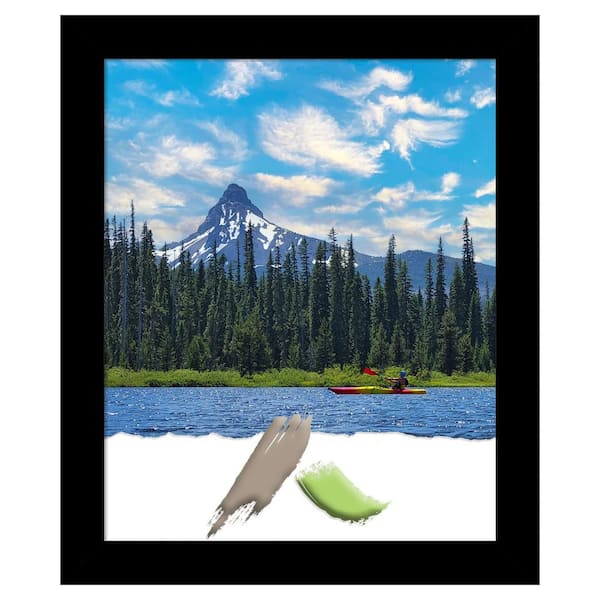 Amanti Art 18 in. x 22 in. Basic Black Narrow Wood Picture Frame Opening Size