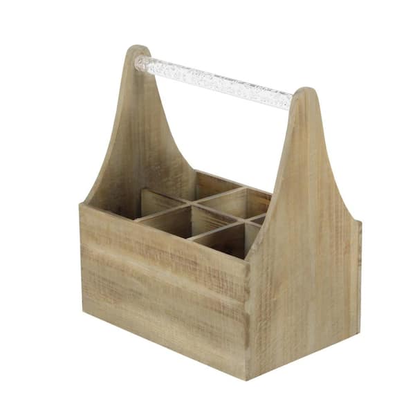 Litton Lane 11 in. x 7 in. x 13 in. Wood and Acrylic ToolBox Wine Holder