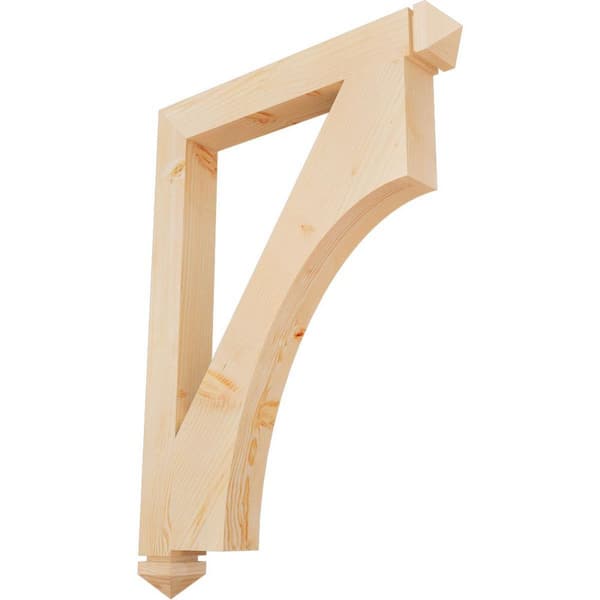 Ekena Millwork 3.5 in. x 44 in. x 32 in. Douglas Fir Westlake Arts and Crafts Smooth Bracket