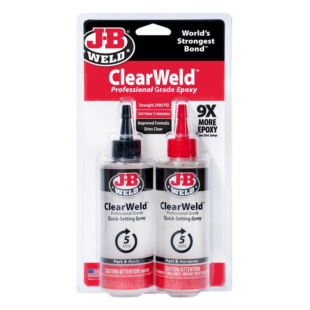 JB Weld Clear Weld Pro 8 oz. 2Part Liquid Epoxy 50240H The Home Depot