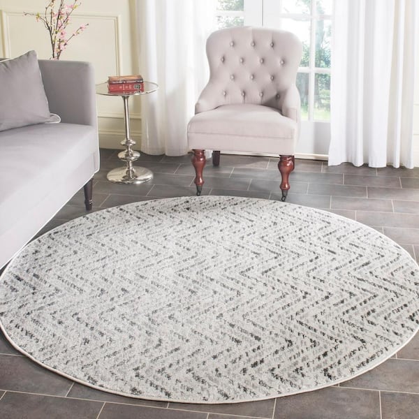 Safavieh Adirondack Ivory Charcoal 6 Ft, How Big Is A 6 Ft Round Rug