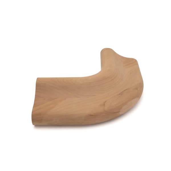 American Pro Decor 1-3/8 in. x 4-3/8 in. x 4-3/8 in. Unfinished Cherry Wood 90 degree Radius Outside Corner Block for Chicago Bar Moulding