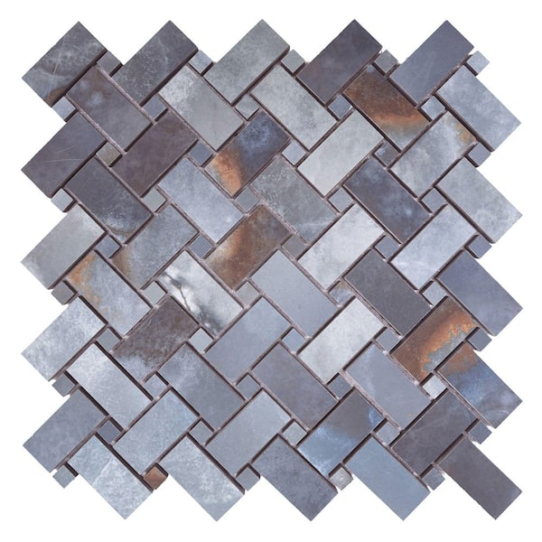 Apollo Tile Splendor 4 in. x 0.37 in. Matte Blue Porcelain Mosaic Wall and Floor Sample Tile (0.14 sq. ft./case) (1-pack)