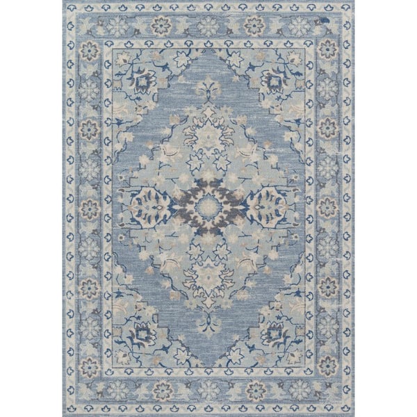 Momeni Anatolia Blue 2 x 8 ft. Machine Made Medallion Blended Yarn Runner