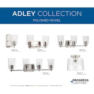 Adley Collection 32 in. 4-Light Polished Nickel Clear Glass New Traditional Bathroom Vanity Light