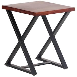 18 in. Acacia Cherry Square Cross Leg Side Table