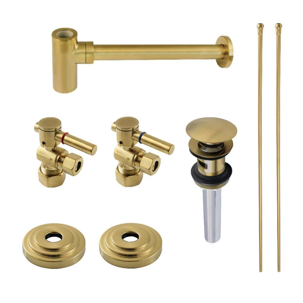 Kingston Brass Trimscape Bathroom Plumbing Trim Kits With P Trap And Overflow Drain In Brushed