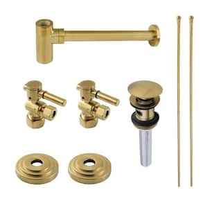 Trimscape Bathroom Plumbing Trim Kits with P-Trap and Overflow Drain in Brushed Brass