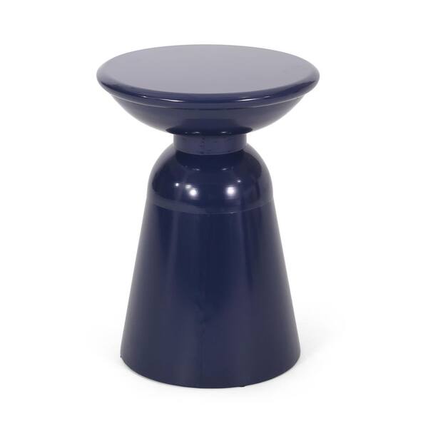 15" Navy Blue Iron Side Table, End Table for Outdoor and Indoor Use