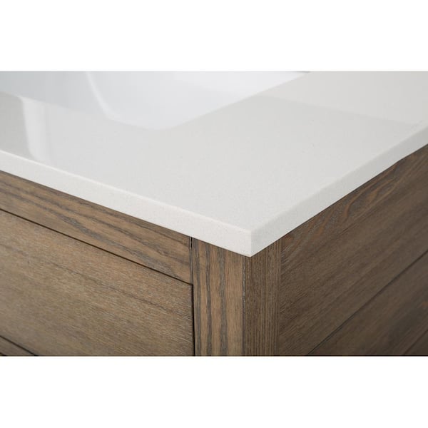 Home Decorators Collection - Stanhope 31 in. Single Sink Reclaimed Oak Bath Vanity with Crystal White Engineered Stone Top (Assembled)