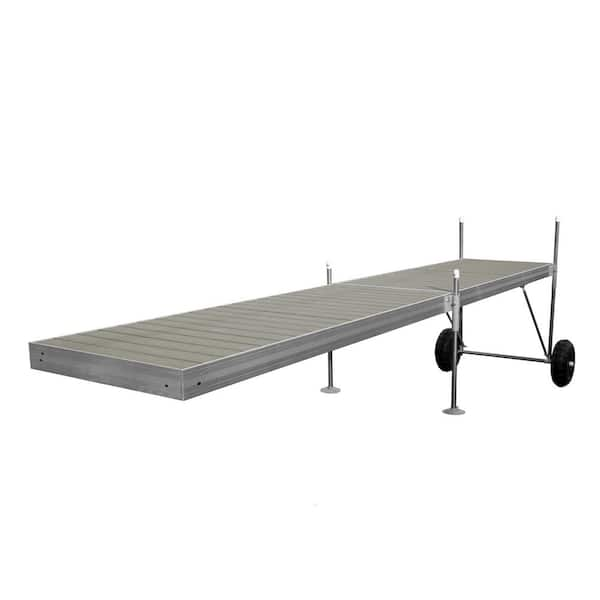 Tommy Docks 20 ft. Roll-In-Dock Straight Aluminum Frame with Removable Decking Complete Dock Package