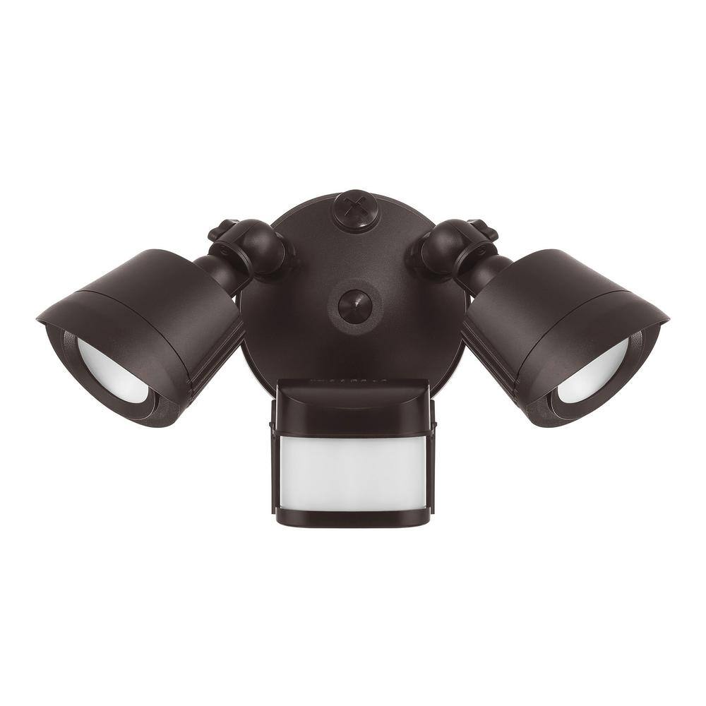 Bronze Dual Head LED Motion Sensor Security Flood Light