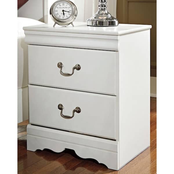 Anarasia White 2 Drawer 20.28 in. W Nightstands