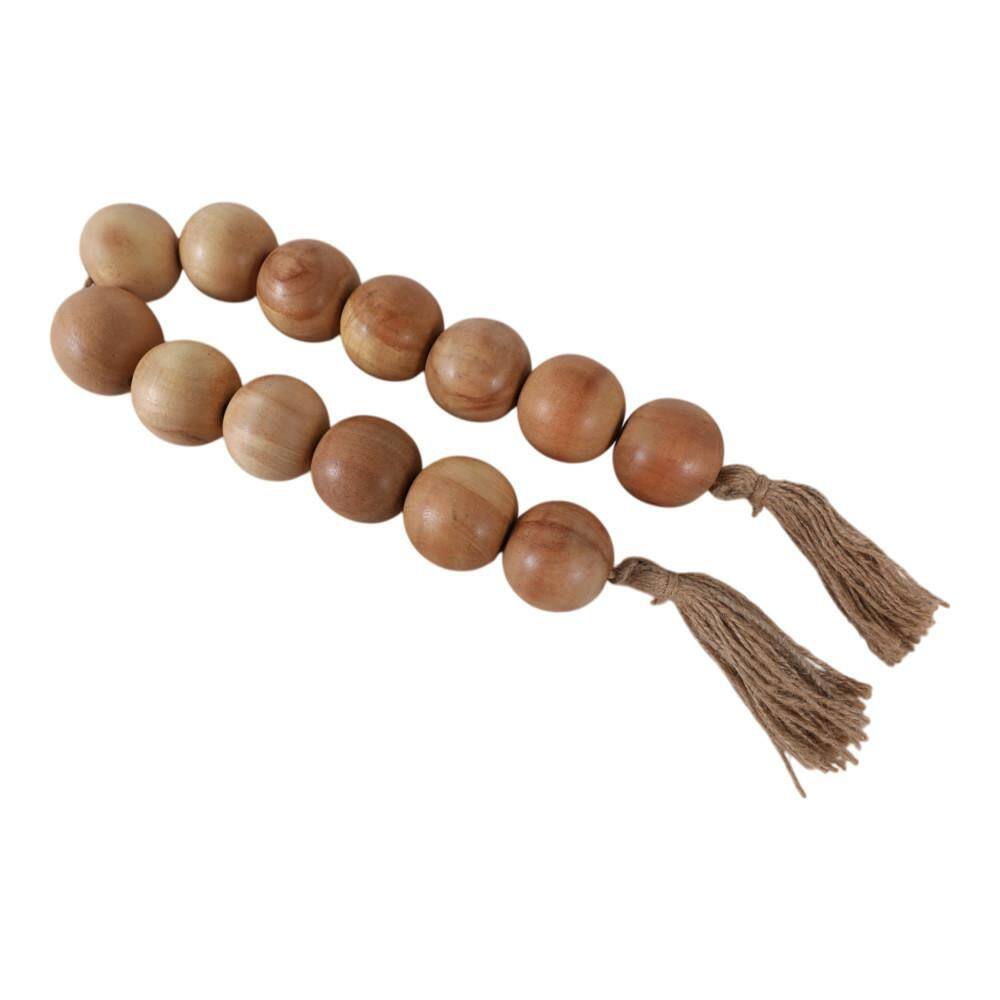 33 in. x 2 in. Brown Wood Novelty Beaded Garland with Jute Tassel price history on PriceWatchPro